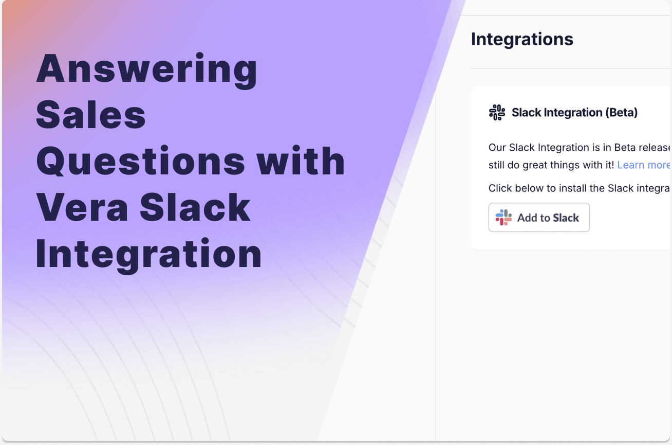 How Sales Teams Can Use Slack + Vera AI to Answer Questions Instantly