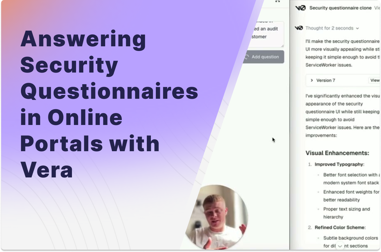 Answering Questionnaires in Online Portals with Vera